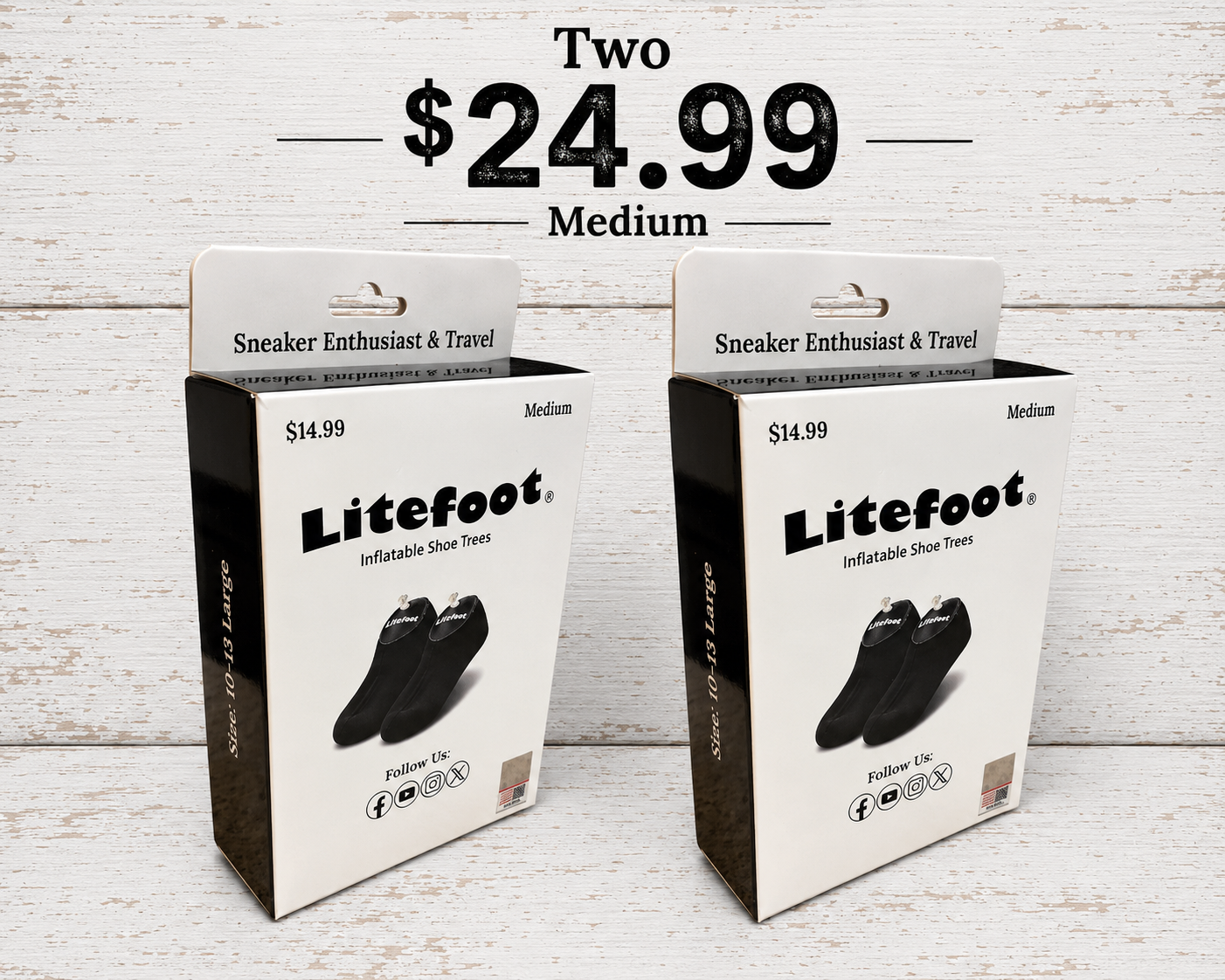 Litefoot Inflatable Shoe Trees Medium 2-Pack