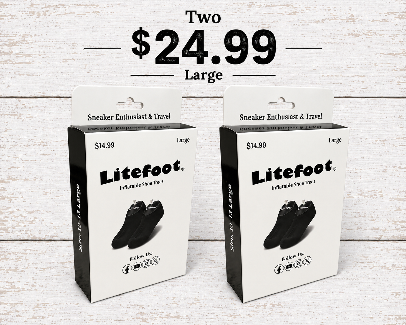 Litefoot Inflatable Shoe Trees Large 2-Pack